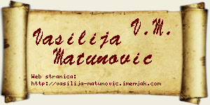 Vasilija Matunović vizit kartica
